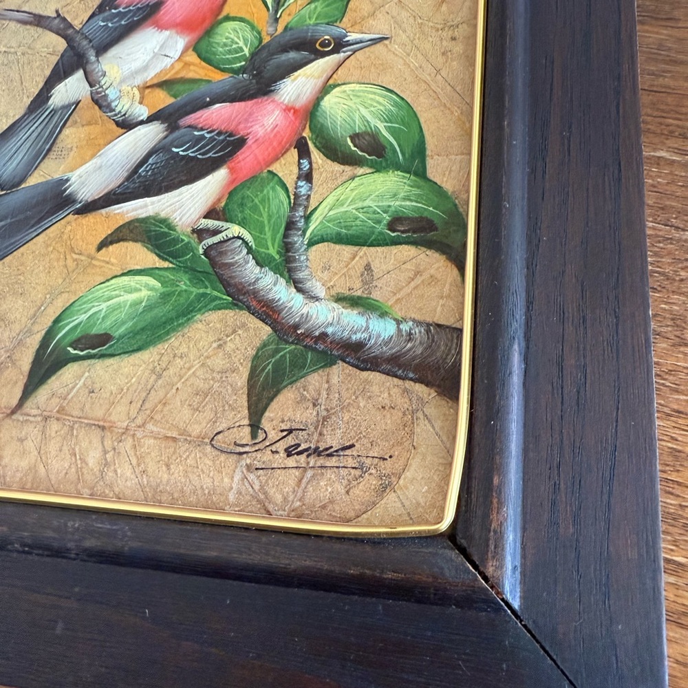 Vintage Colorful Mixed Media Birds Paintings - Picture 15 of 16